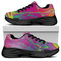 Psychedelic Formed Print Black Chunky Shoes