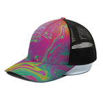 Psychedelic Formed Print Black Mesh Trucker Cap
