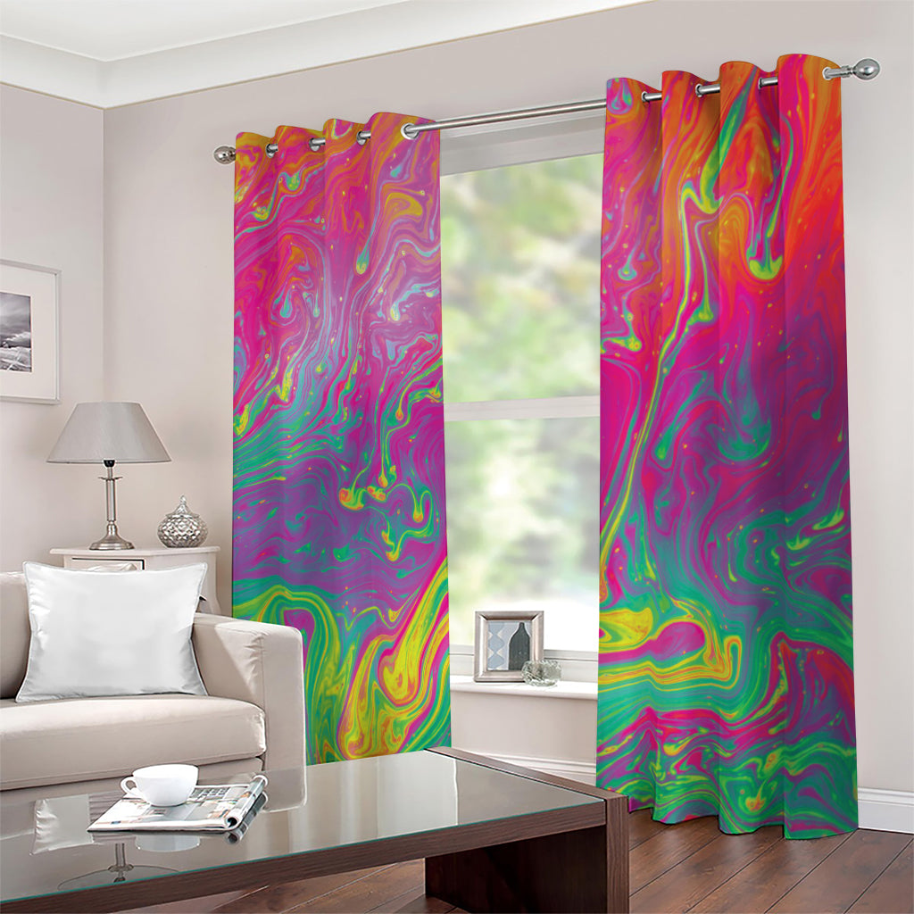 Psychedelic Formed Print Blackout Grommet Curtains