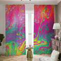 Psychedelic Formed Print Dimout Pencil Pleat Curtains