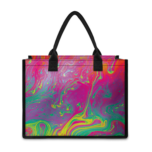 Psychedelic Formed Print Canvas Tote Bag