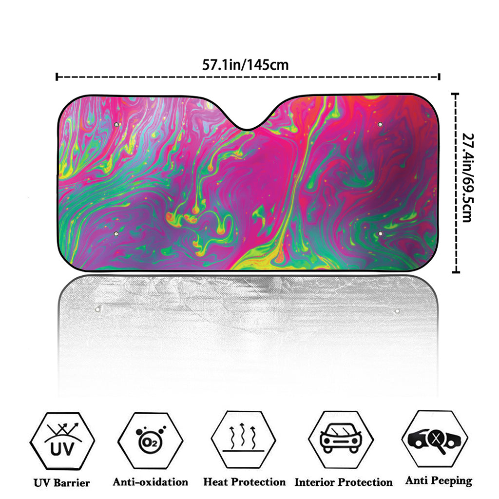 Psychedelic Formed Print Car Windshield Sun Shade