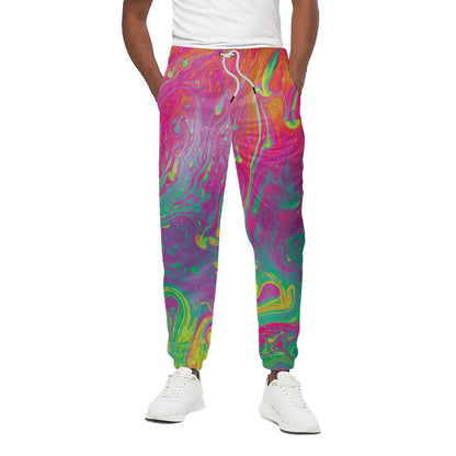 Psychedelic Formed Print Cotton Pants