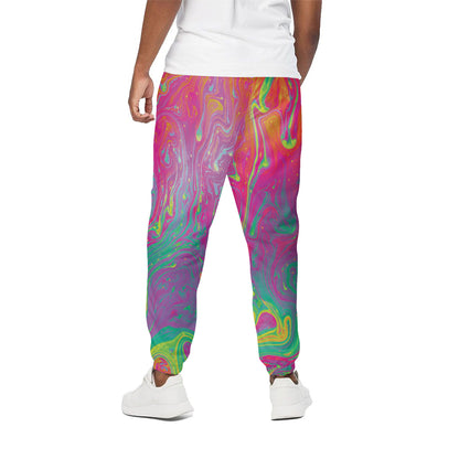 Psychedelic Formed Print Cotton Pants