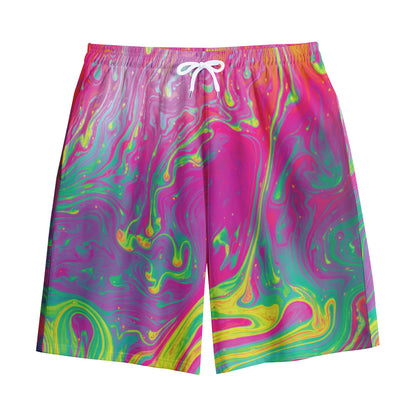 Psychedelic Formed Print Cotton Shorts