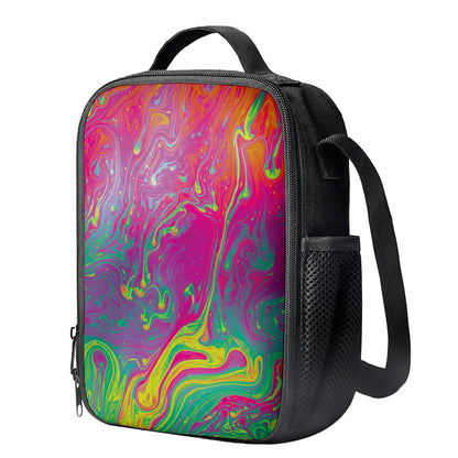 Psychedelic Formed Print Crossbody Lunch Bag