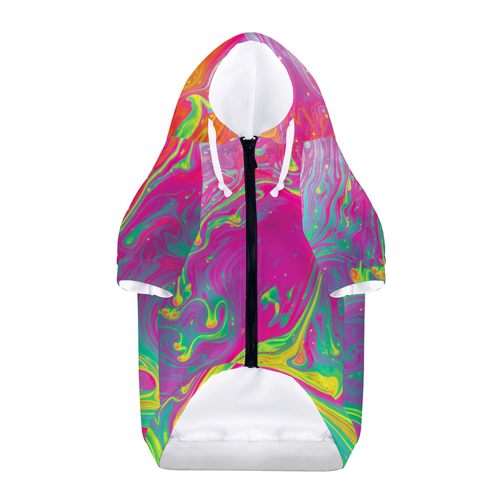Psychedelic Formed Print Dog Zip Up Hoodie