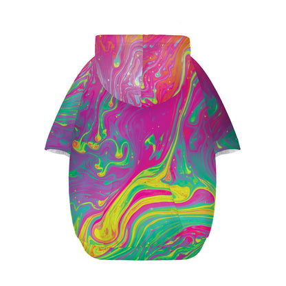 Psychedelic Formed Print Dog Zip Up Hoodie
