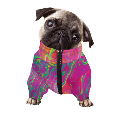 Psychedelic Formed Print Dog Zip Up Jacket