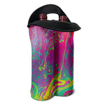 Psychedelic Formed Print Double Neoprene Wine Tote