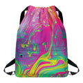 Psychedelic Formed Print Drawstring Backpack