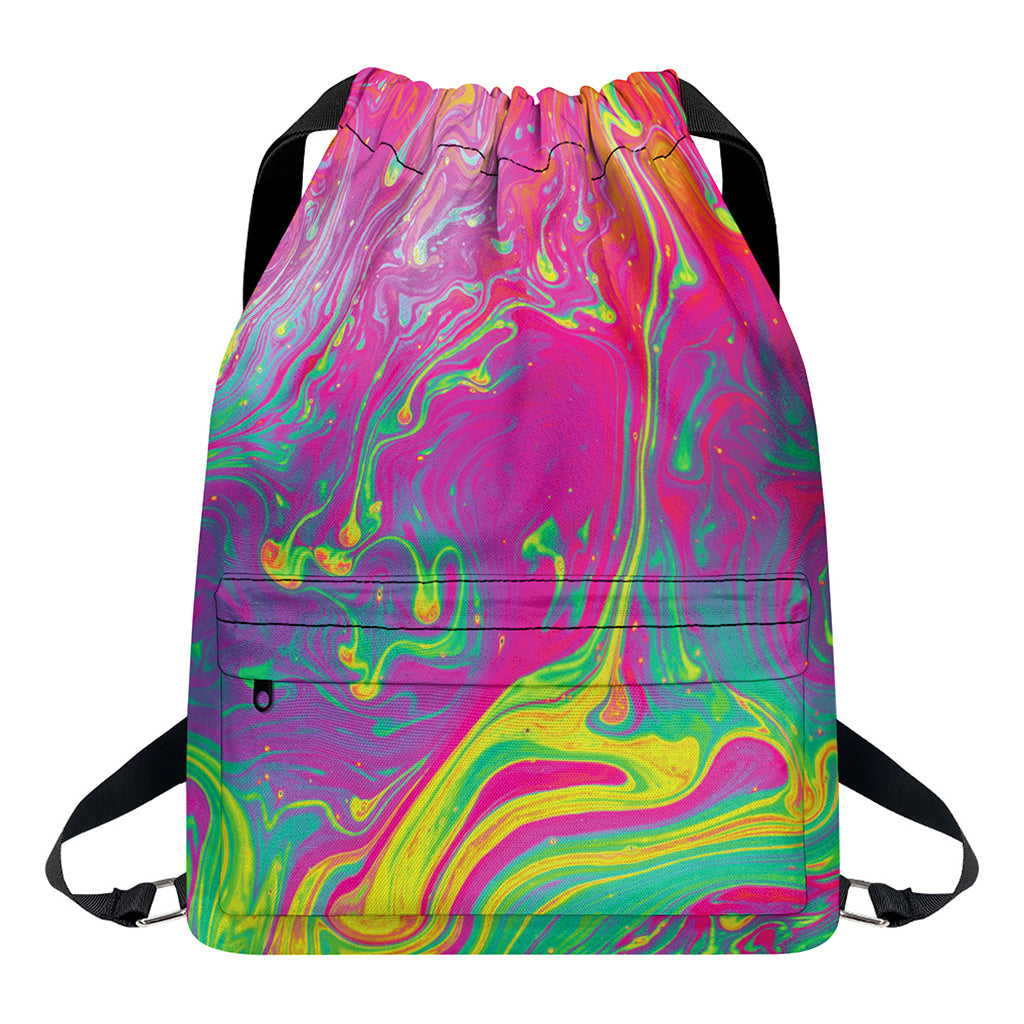 Psychedelic Formed Print Drawstring Backpack