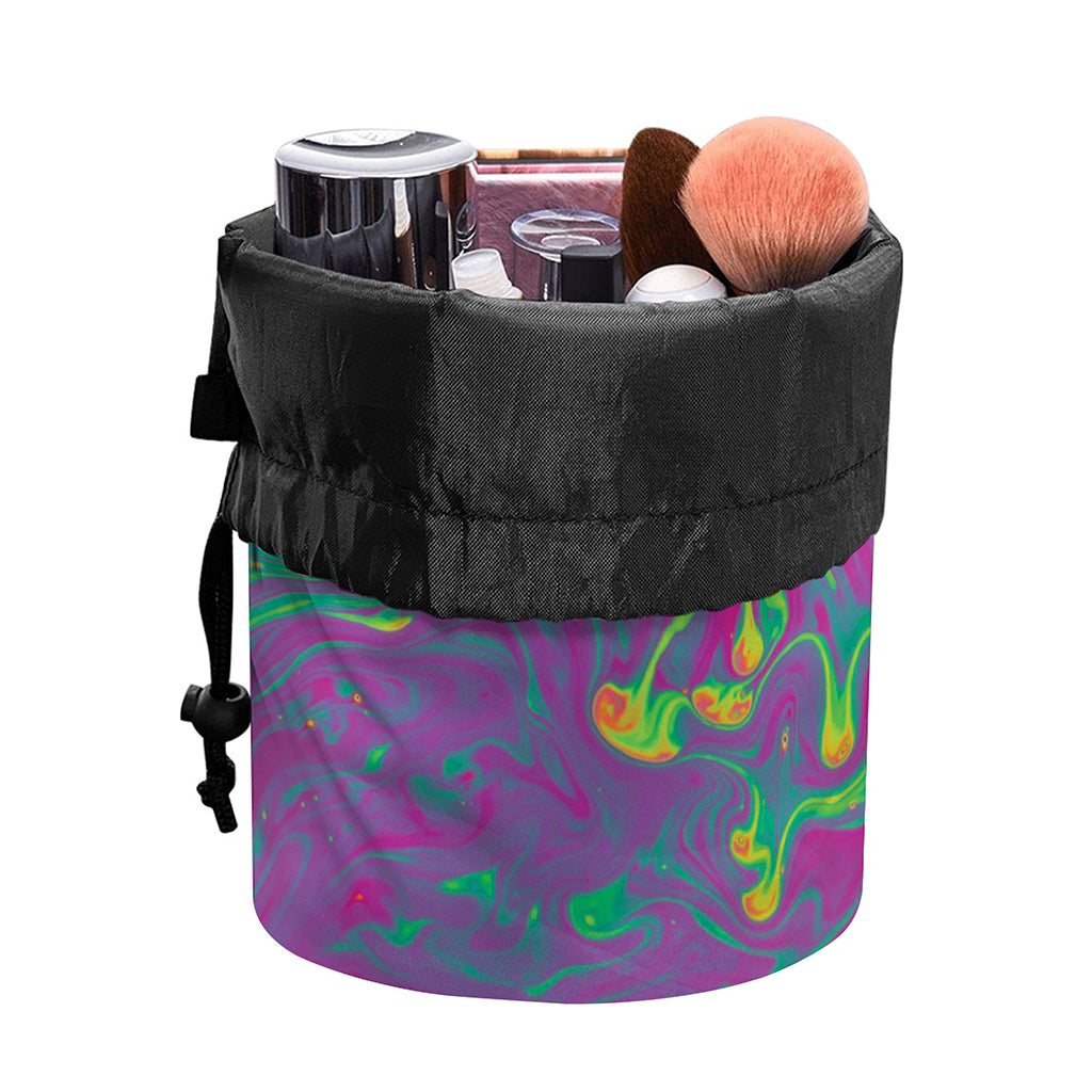 Psychedelic Formed Print Drawstring Makeup Bag
