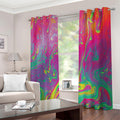 Psychedelic Formed Print Extra Wide Grommet Curtains