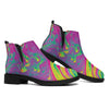 Psychedelic Formed Print Flat Ankle Boots