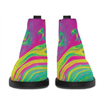 Psychedelic Formed Print Flat Ankle Boots