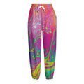Psychedelic Formed Print Fleece Lined Knit Pants
