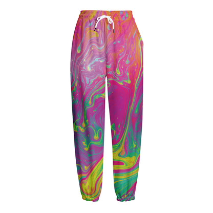 Psychedelic Formed Print Fleece Lined Knit Pants