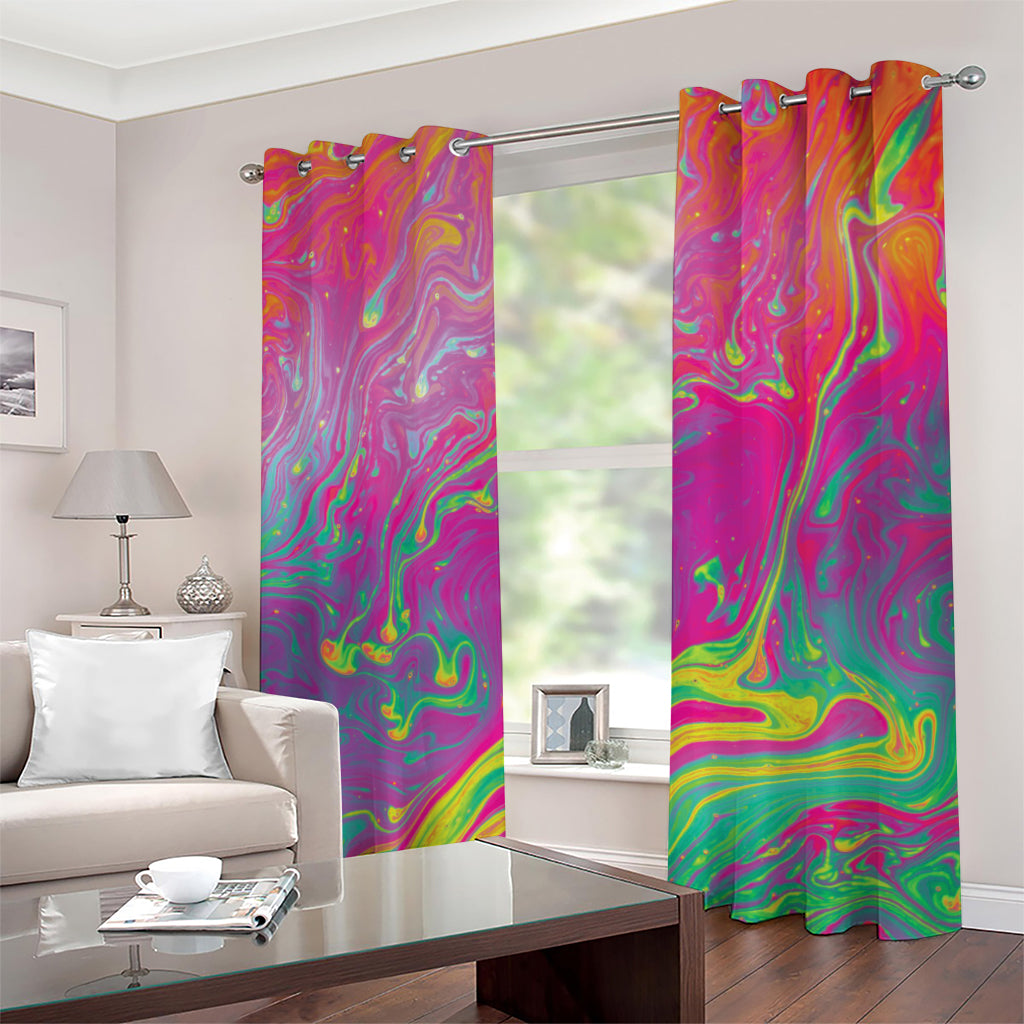 Psychedelic Formed Print Grommet Curtains