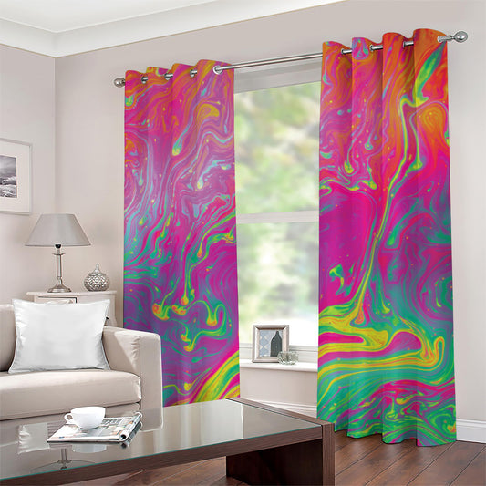 Psychedelic Formed Print Grommet Curtains