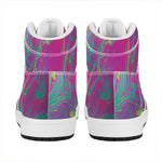 Psychedelic Formed Print High Top Leather Sneakers