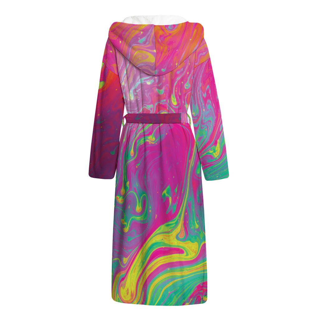 Psychedelic Formed Print Hooded Bathrobe