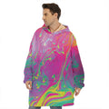 Psychedelic Formed Print Hoodie Blanket