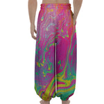 Psychedelic Formed Print Lantern Pants