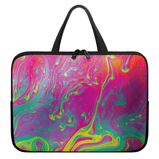 Psychedelic Formed Print Laptop Sleeve With Handle
