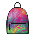 Psychedelic Formed Print Leather Backpack