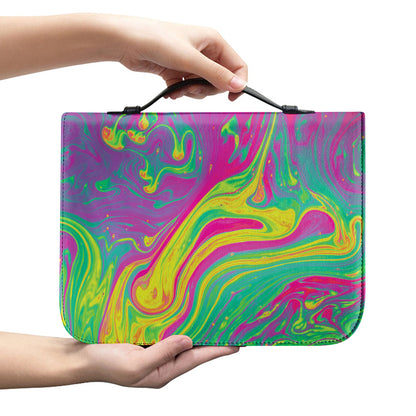 Psychedelic Formed Print Leather Bible Cover