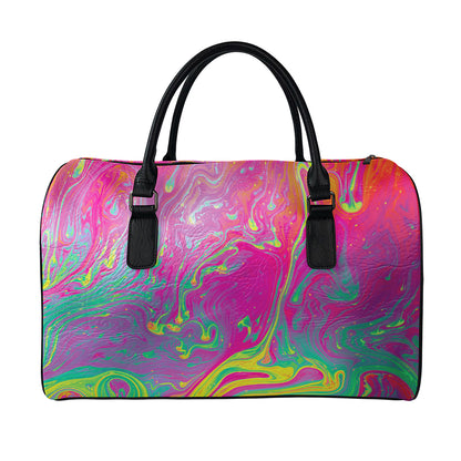 Psychedelic Formed Print Leather Duffle Bag