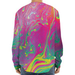 Psychedelic Formed Print Long Sleeve Baseball Jersey