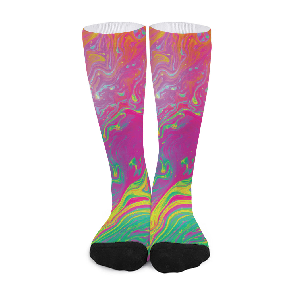 Psychedelic Formed Print Long Socks