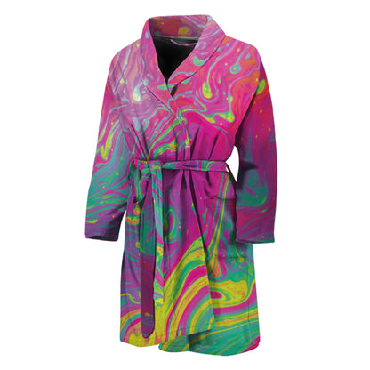 Psychedelic Formed Print Men's Bathrobe