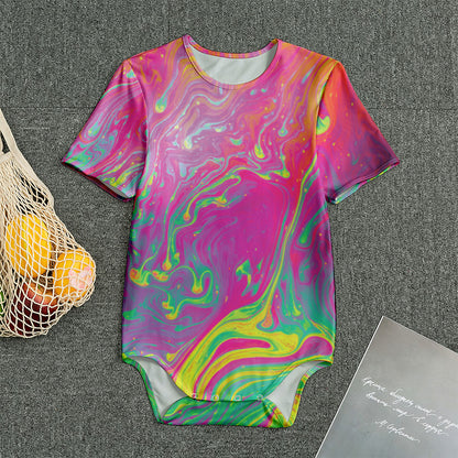 Psychedelic Formed Print Men's Bodysuit