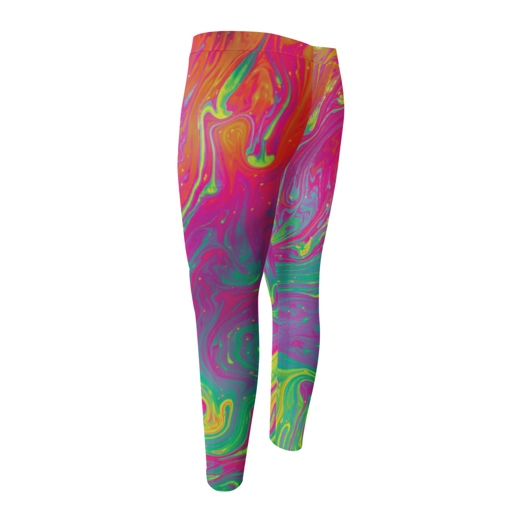 Psychedelic Formed Print Men's Compression Pants