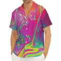 Psychedelic Formed Print Men's Deep V-Neck Shirt