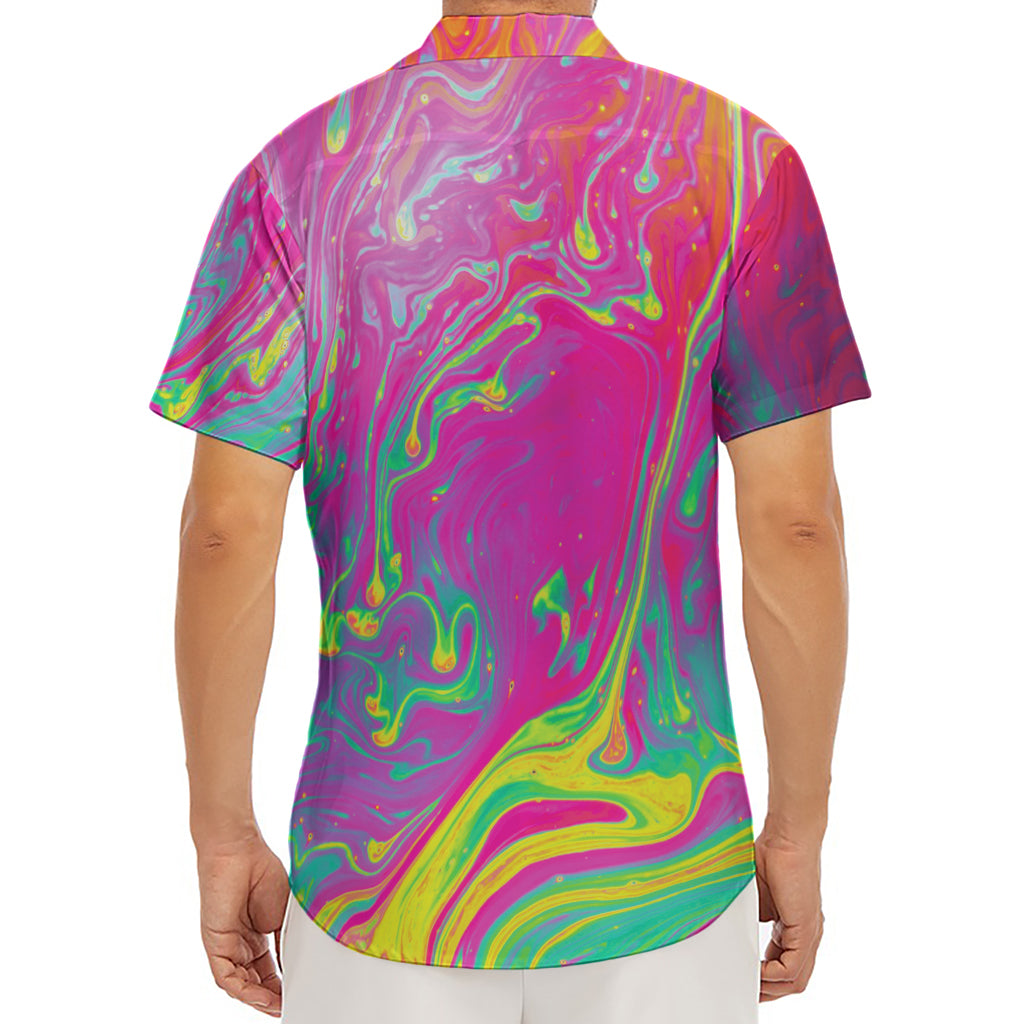 Psychedelic Formed Print Men's Deep V-Neck Shirt