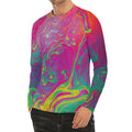 Psychedelic Formed Print Men's Long Sleeve Rash Guard
