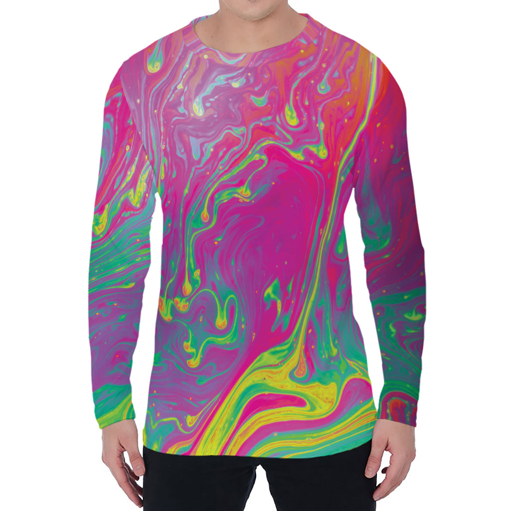 Psychedelic Formed Print Men's Long Sleeve T-Shirt