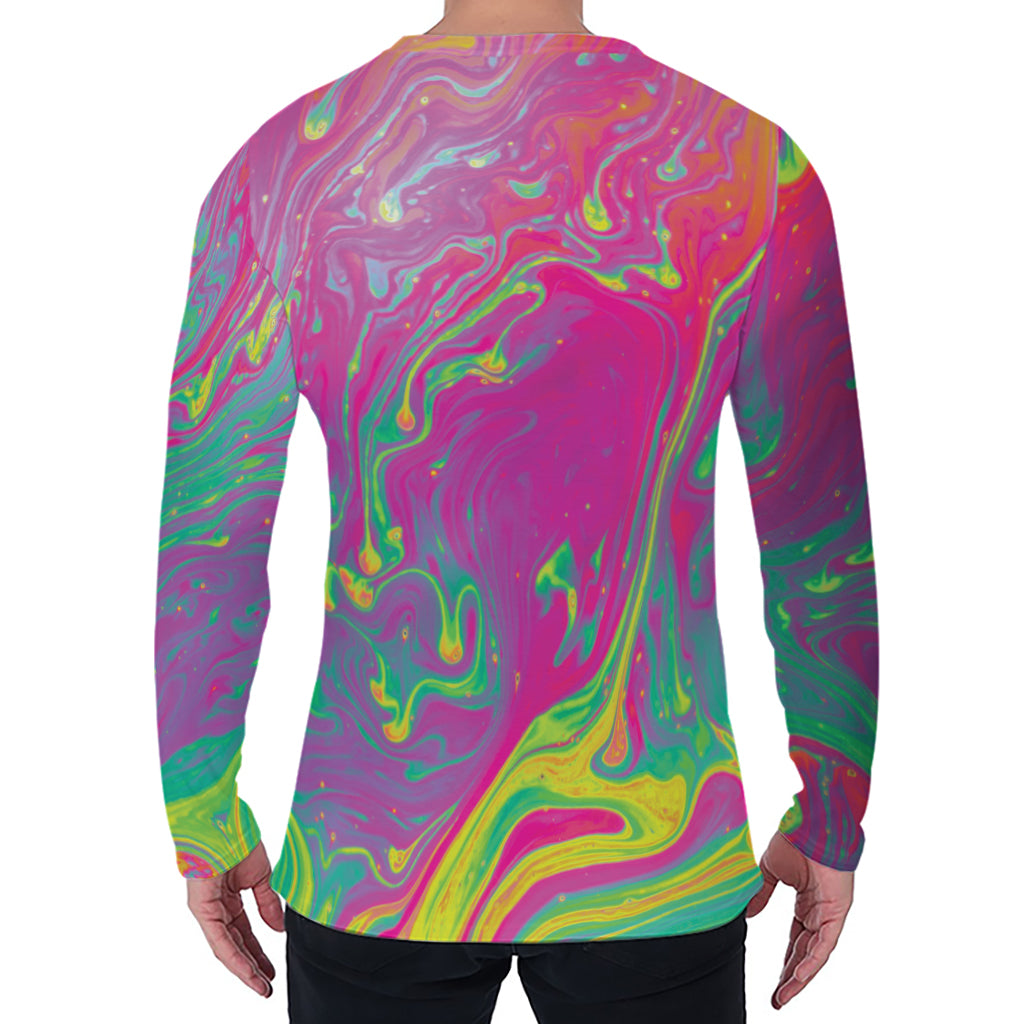Psychedelic Formed Print Men's Long Sleeve T-Shirt