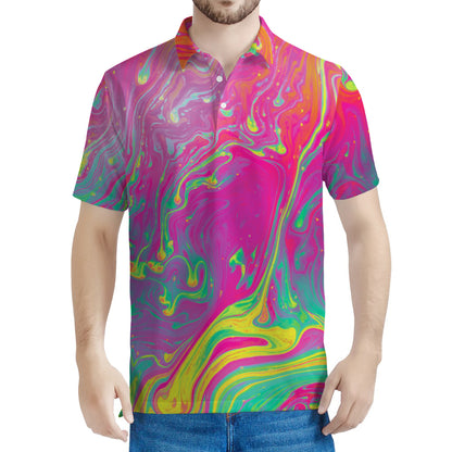 Psychedelic Formed Print Men's Polo Shirt