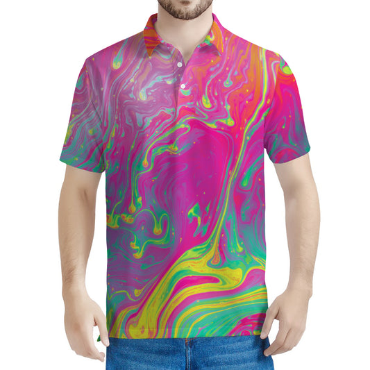 Psychedelic Formed Print Men's Polo Shirt