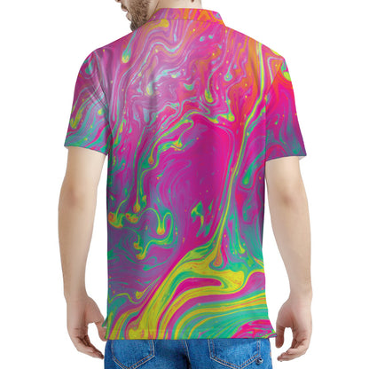 Psychedelic Formed Print Men's Polo Shirt