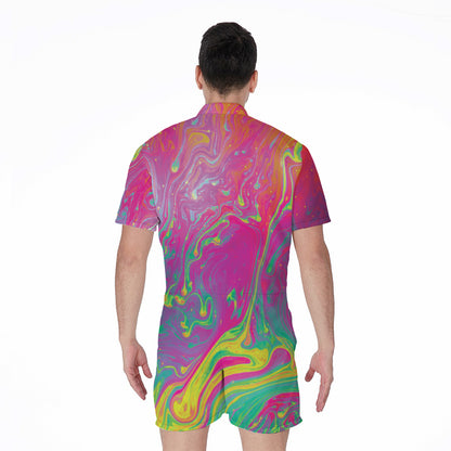 Psychedelic Formed Print Men's Rompers