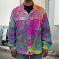Psychedelic Formed Print Men's Shirt Jacket