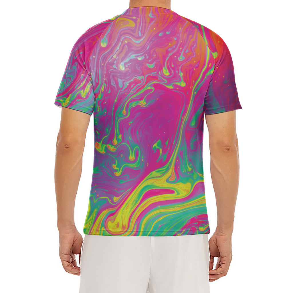 Psychedelic Formed Print Men's Short Sleeve Rash Guard