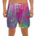 Psychedelic Formed Print Men's Split Running Shorts