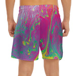 Psychedelic Formed Print Men's Split Running Shorts